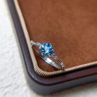 Bague en topaze mexicaine très vendue, argent 925, cadeau d'anniversaire pour femme, style à porter au quotidien