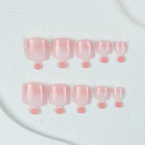 Vente en gros de 24 <span class=keywords><strong>faux</strong></span> <span class=keywords><strong>ongles</strong></span> de pieds à presser, motifs dégradés et français, pour nail art - Product Image 2