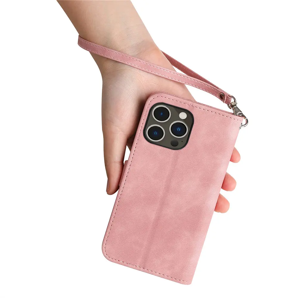 For Iphone 14 13 12 11 Pro All Types of Models Max Samsung S21 S22 Cover Women Flip Mobile Cell Phone Case With Card Holder