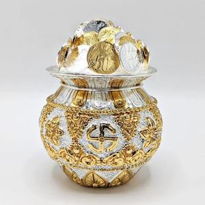 Moneda Kalash de Estilo Tradicional Elaborada en Oro y Plata para Rituales de Pooja en Templos, Decoración del Hogar y Regalos Festivos - Product Image 2