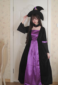 Costume da Strega di Halloween per Donna - Abito e Cappello da Strega Gotica per Cosplay TV e Cinema, Outfit per Feste e Spettacoli, Vendita all'Ingrosso - Product Image 5