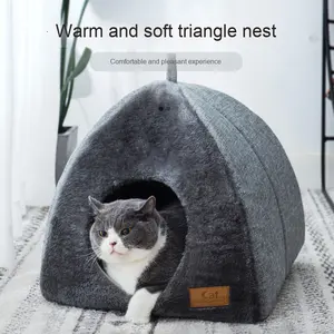 Atmungsaktives und warmes verdicktes Dreieck Katzen haus Hunde bett Geschlossenes Haustier bett - Product Image 4
