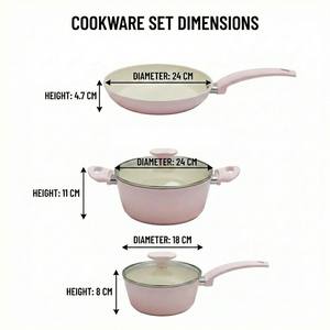 E-TOP Batterie de cuisine en céramique, Ensembles d'ustensiles de cuisson en céramique, Vente en gros, Ensemble de poêles et marmites, <span class=keywords><strong>Cocotte</strong></span> en fonte, Poêle en céramique - Product Image 2