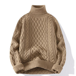 Suéter de Hombre, Grueso, de Punto Trenzado, Cuello Alto, Holgado, para Otoño e Invierno - Product Image 2