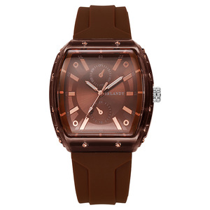 Nuevo reloj de hombre con caja transparente en forma de barril, elegante y versátil, de silicona, reloj de cuarzo personalizado para hombre. - Product Image 4