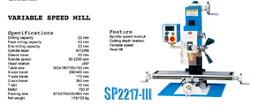 SP2217-III 25mm Maximum Drilling Capacity Benchtop Mini Metal Mill <strong>Milling</strong> <strong>Machine</strong> - Product Image 2