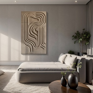 JZ Home Decor Technique Mixte Oeuvre Abstraite 3D Waibi Sibi Peinture <span class=keywords><strong>À</strong></span> La Main Sculpture Sur Bois Art Mural - Product Image 4