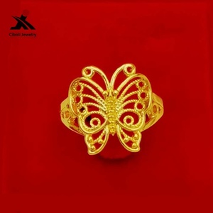 Anillo de Mariposa Chapado en <span class=keywords><strong>Oro</strong></span>, Joyería de Estilo <span class=keywords><strong>Nacional</strong></span>, Anillo de Dedo para Mujer - Product Image 2