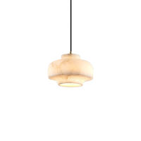 Lustre linéaire moderne minimaliste en marbre naturel nordique pour salle à manger, chambre à coucher, chevet, avec télécommande et hauteur réglable