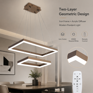 Lámpara de araña moderna de hierro con LED regulable a control remoto, tricolor, para comedor, sala de estar, dormitorio, iluminación de villa - Product Image 2