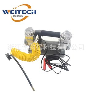 เครื่องอัดอากาศ Weitech 12V แบบสองกระบอกสูบ พกพาสะดวก สำหรับรถยนต์และมอเตอร์ไซค์ - Product Image 3