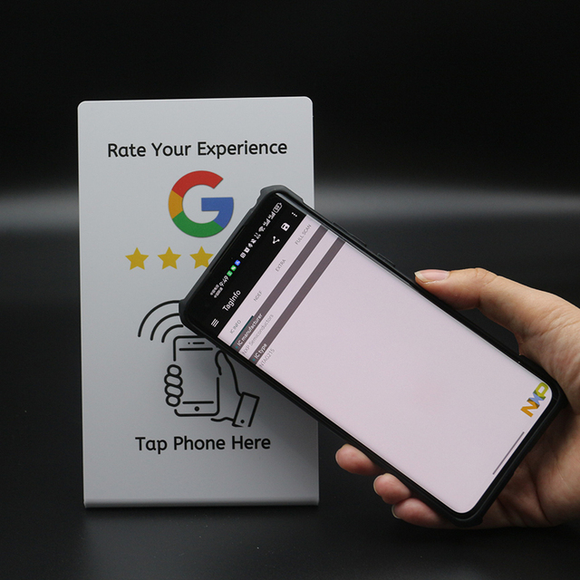 Custom google Review Acrylic Qr Code Nfc Restaurant Table Stand Smart NFC Acrylic Plates