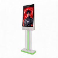 Affichage numérique humain IA, kiosque interactif avec bande LED de 32 pouces, terminal de réception vocale pour clients de centre commercial