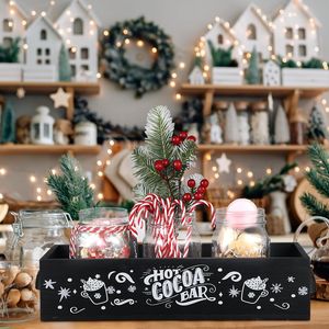 Wooden Candy And Snack <b>Storage</b> Box Rectangle With Handle Painted Multifunctional <b>Storage</b> <b>Tray</b> For Kitchen Or Party Use - Product Image 4