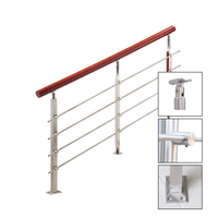 Rampe de balcon, d'escalier et de terrasse moderne de style américain, en acier inoxydable, en fer, à montage au sol, avec câbles