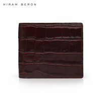 Nouveau produit en dropshipping, portefeuille de luxe en cuir de crocodile bordeaux pour hommes
