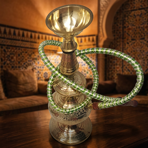 Artesanía India, Cachimba de Latón Lacado Dorado Hecha a Mano, Tipo Recto, Modelo 25813 de Chaman India - Product Image 3
