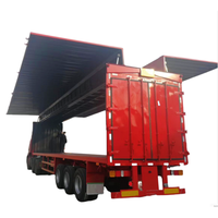 Chine Fabrication bonne qualité 40 pieds aile volante Van Semi remorque 3/4/5 essieux boîte Transport aile Semi utilitaire camion remorque