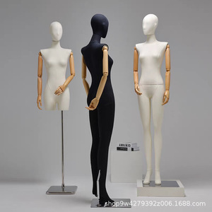 Black White Abstract <strong>Female</strong> Face Half Body <strong>Dummy</strong> Mannequin <strong>Plastic</strong> Clothing Store Display Stand Flat Shoulder Full Body - Product Image 2