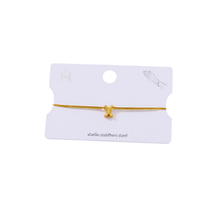 Plusera X, Brazalete Minimalista de Acero Inoxidable, Chapado en Oro, Joyería para Mujer, Regalo, Accesorio de Moda - Product Image 2