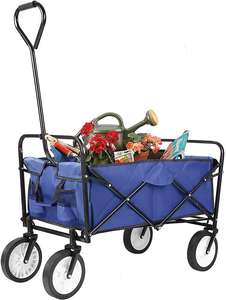 Troli Pantai Lipat dengan Pegangan Teleskopik, Gerobak Lipat untuk Berkemah, Olahraga, Perjalanan, dan Belanja - Product Image 5