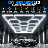 Lampe de travail LED modulaire en forme de grille hexagonale, lampe de plafond, IP66, étanche, à intensité variable, pour salon de beauté, entrepôt et atelier