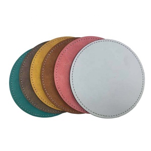 Vintage Luxury Custom Logo Printing Coffee Cup Mat Round <strong>Coasters</strong> Blank PU Leather Custom <strong>Coaster</strong> for <strong>Drinks</strong> - Product Image 4