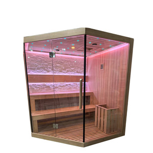 غرفة ساونا تقليدية جافة من خشب الهيملوك الكندي الصلب مع حجر ثقافي للمنازل والفلل - Product Image 2