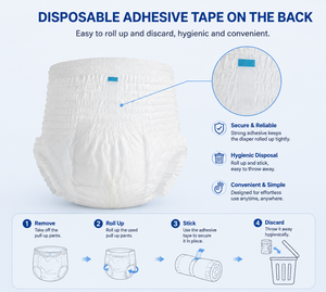Pañales Desechables para Adultos OEM ODM, Ropa Interior para Incontinencia para Personas Mayores, Alta Absorbencia, Talla Personalizada, Logotipo Personalizado, Venta al Por Mayor - Product Image 5