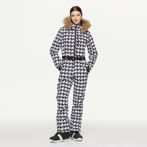 Combinaison <span class=keywords><strong>de</strong></span> <span class=keywords><strong>ski</strong></span> pour femme, coupe ajustée, hiver, extérieur, coupe-vent, imperméable, chaude, 100% polyester, fusion sans couture - Product Image 3