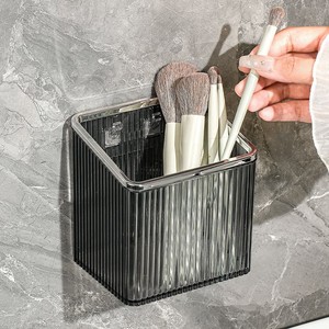 Wall Mounted Cosmetic Storage <b>Box</b> <b>Heavy</b> <b>Duty</b> No Drilling Required Bathroom Makeup Organizer Solid Color Hanging Basket - Product Image 4