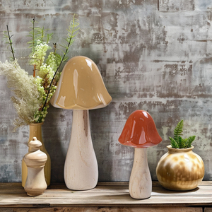 Autunno decorazione per la casa nuovo Design in ceramica a forma di fungo smaltato con motivo per la decorazione di interni - Product Image 3