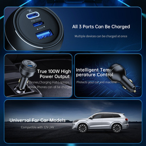LKTOP 100W ที่ชาร์จในรถยนต์แบบเร็ว <span class=keywords><strong>3</strong></span> พอร์ต USB-C สำหรับโดรน Mavic <span class=keywords><strong>3</strong></span> <span class=keywords><strong>Pro</strong></span>/<span class=keywords><strong>Mini</strong></span> 4/Air <span class=keywords><strong>3</strong></span>/Avata 2 และอะแดปเตอร์จ่ายไฟสำหรับแล็ปท็อป - Product Image 2
