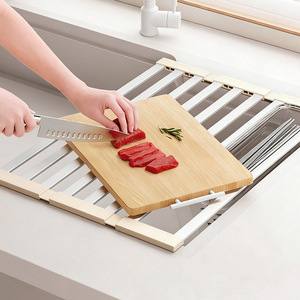 Folding Draining <b>Rack</b> Rectangle Kitchen Sink Dish Drying <b>Rack</b> With Foldable Design For Utensils And <b>Plates</b> Storage - Product Image 3