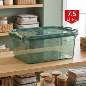 Contenedor de Alimentos Rectangular de Plástico Verde CATEEM de 7.5L con Tapa, Apilable, Mantiene la Frescura, Capacidad de Carga de 5kg, para Almacenamiento en la Cocina - Product Image 3