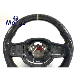 Volant sport en cuir et fibre de carbone inspiré de la course automobile <span class=keywords><strong>Volvo</strong></span>, 390 mm, 4 branches, Rose Madder Black, type D 35 mm, 3 kg, LED - Product Image 5