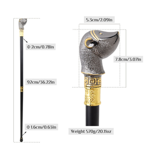 Canne <span class=keywords><strong>de</strong></span> <span class=keywords><strong>marche</strong></span> élégante en métal <span class=keywords><strong>noir</strong></span> et or, style britannique, design créatif et luxueux, pour jeunes. - Product Image 2