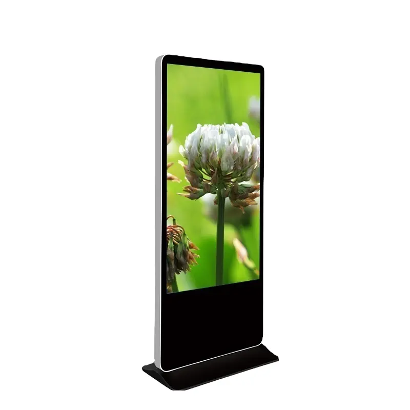 Promotion 4K 49 Inch Floor Stand LCD Digital Signage Mobile Computer Control Dual System LCD Display Vertical Advertising Screen