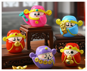 <span class=keywords><strong>Dios</strong></span> Lunar de la riqueza decoraciones de Año Nuevo chino 2026 muñeca Cuerpo Humano 3D juguete Mini figura personas para pastel Topper colgante llavero - Product Image 4