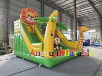 Vente de trampoline et toboggan gonflables sur le thème du zoo, en PVC, préférés des enfants. Taille personnalisable disponible.