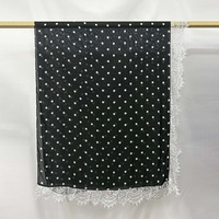Nouveau foulard hijab en modal double face à pois imprimés, style bohème, tendance, pour toutes les saisons, châle pour femme