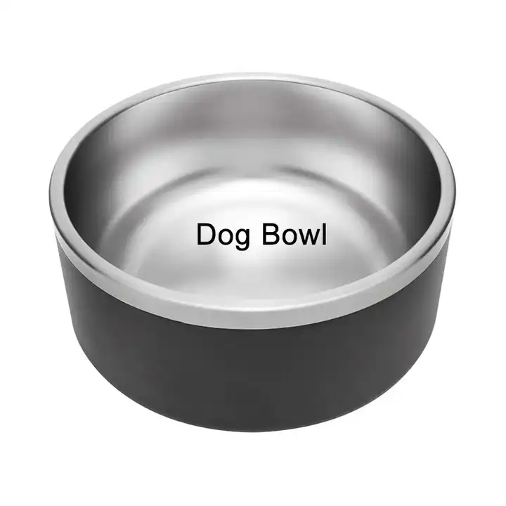 64oz Black Stainless Steel Dog Bowl