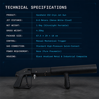 Pistolet Cryo Jet CO2 Portable 6-8m à Déclenchement Manuel en Alliage d'Aluminium, Piles AA, Machine à Fumée Scénique, Effet DJ Portable pour Fêtes