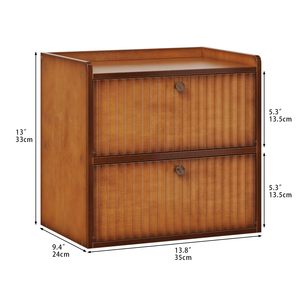 Wooden Bread Box Double Layer <b>Storage</b> Kitchen Bakery Fruit <b>Cake</b> Pastry <b>Container</b> Bamboo Material - Product Image 5