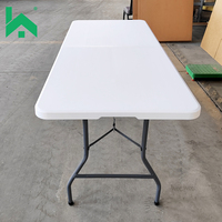 Ensemble table et chaises pliantes en plastique blanc, moderne, durable, imperméable, portable et léger pour événements, repas et parcs