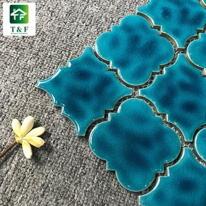 Cao Glossy Blue <span class=keywords><strong>Mosaic</strong></span> Nóng Bán Gạch Phòng Tắm Gốm Cho Tường Phổ Biến Ánh Sáng Vuông Blue Ice Crack Sứ <span class=keywords><strong>Mosaic</strong></span> Gạch - Product Image 2