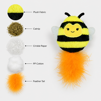 Jouet pour chat en peluche douce Famipet, nouveau design printanier coloré avec insectes, mignon pour chaton, avec herbe à chat