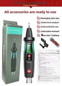 WinAPEX Steckdosen-Analysegerät ACV 300V Drei Steckdosen Fehlerstromschalter-Erkennung LCD-Bildschirmanzeige Digitaler Spannungsprüfer - Product Image 4