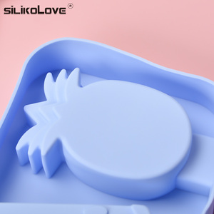 Non-stick <b>cube</b> tray fruit-shaped 3-cavity DIY popsicle maker ice cream mold - Product Image 5