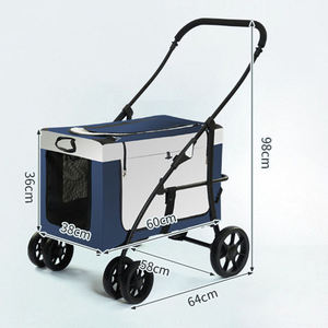 High Quality Luxury 4-Wheel Pet <b>Stroller</b> for Two <b>Dogs</b>/Cats Cheap Luxury Oxford Material Transparent Fashion Style Portable - Product Image 3